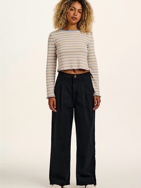 Lucy and Yak - Cole Wide Leg in Black Denim